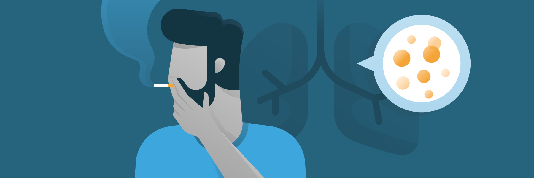 Graphic of a man smoking