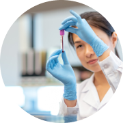 Blood samples being analyzed by lab tech