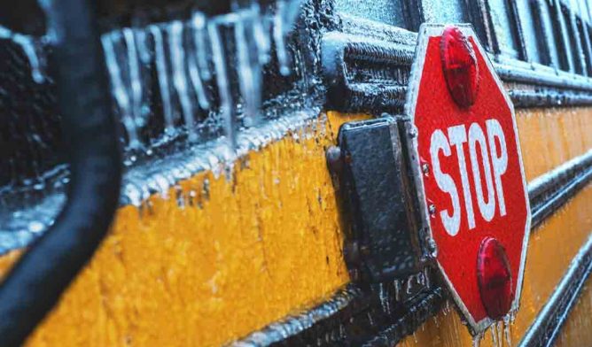 School Bus in Ice