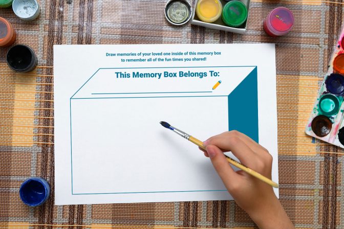 Downloadable memory box worksheet for grieving family members