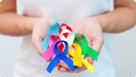 ribbons symbolizing cancer support