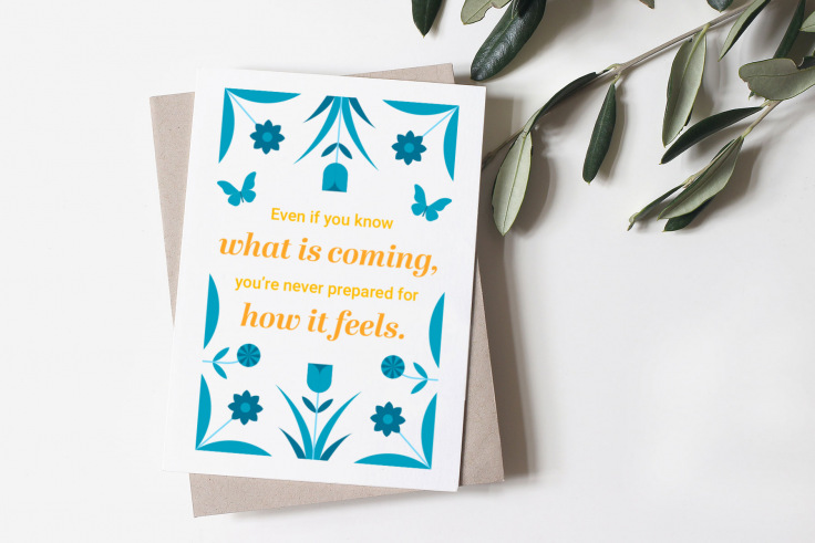 Sympathy card with uplifting message
