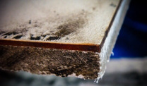 Close-up of asbestos cement sheet