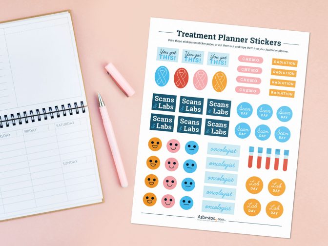 Cancer treatment journal and downloadable appointment stickers