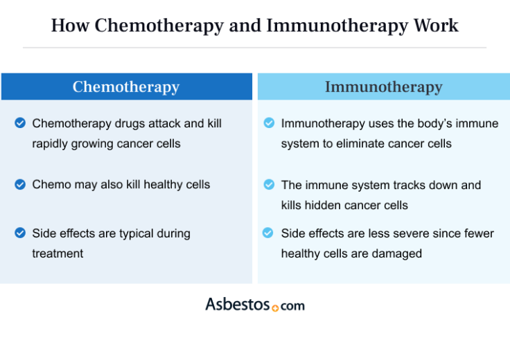 How chemotherapy and immunotherapy work graphic