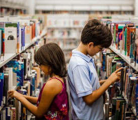 Children in a library