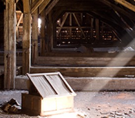 Chest in empty attic