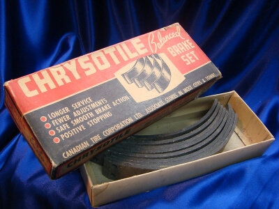 Box of chrysotile asbestos brakes