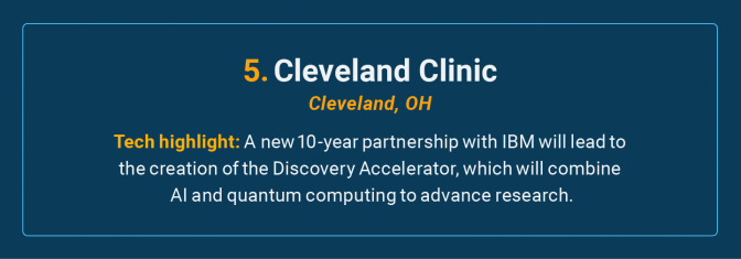 The Cleveland Clinic is the number 5 high-tech cancer hospital in the U.S.