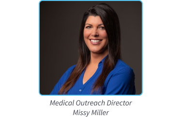 Missy Miller, Medical Outreach Director helps patients with finding clinical trials