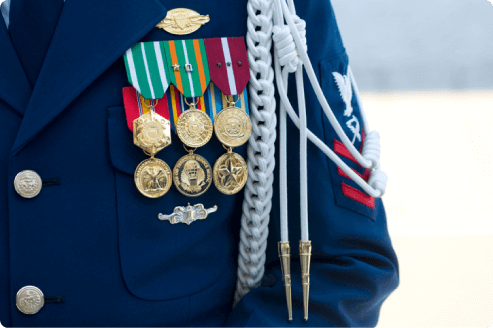 coast guard wearing badges