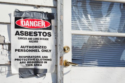 Condemned home with asbestos warning