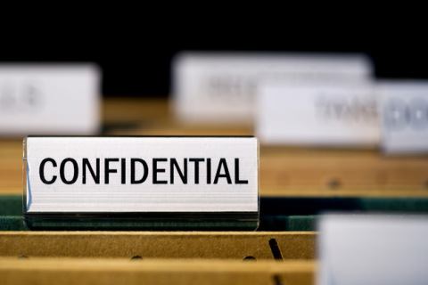 File folder with confidential label