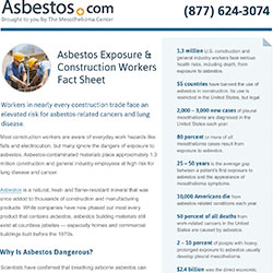 Construction Workers Asbestos Fact Sheet