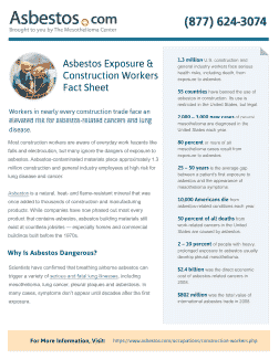 construction workers asbestos risks job duties lawsuits asbestos fact sheet