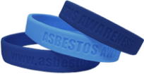 Asbestos awareness wristbands from the Mesothelioma Center