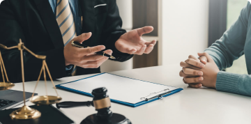 Lawyer explaining claim