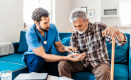 Doctor assisting a patient