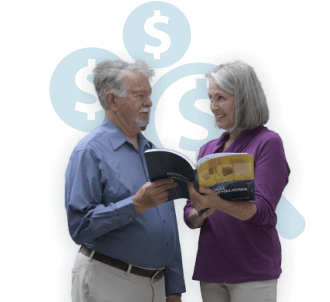 Mesothelioma patient and wife reading financial aid guide