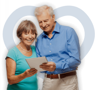 Older couple looking a tablet