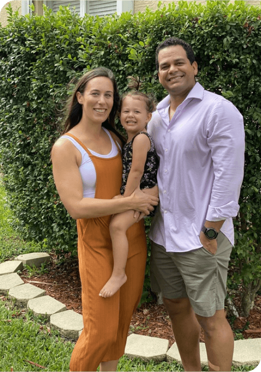 Danielle DiPietro with husband and daughter