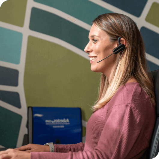 Danielle DiPietro speaking to patients over the phone