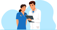 doctors talking over patients chart