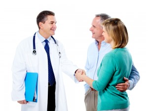 Doctor Meets With Patients