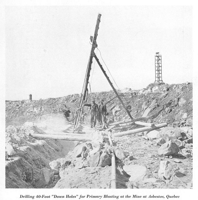 Drilling in Asbestos, Quebec Drilling at Jeffery Mine in Asbestos, Quebec
