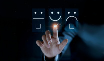 Man choosing smiley face