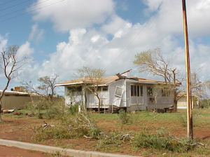 Typical Exmouth house showing damages from Cyclone Vance