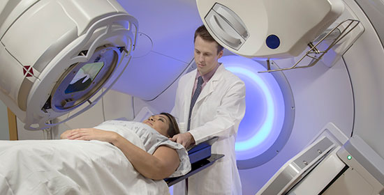 Woman receiving Radiation Therapy Treatments for Cancer