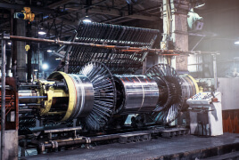 Equipment and machinery inside of a factory