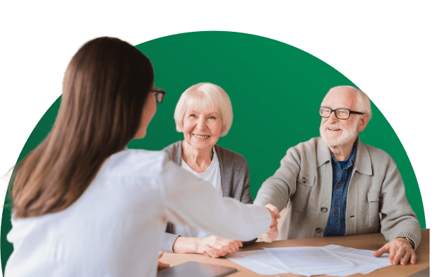 Older couple works with lawyer