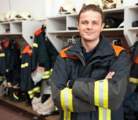 Firefighter in a suit