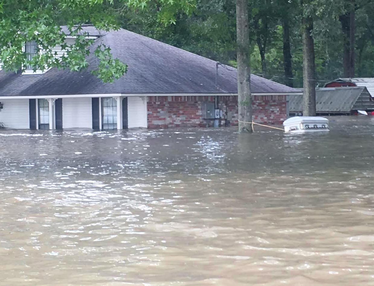 Flooded home in Baton Rouge, Louisiana