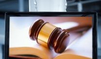 Gavel commercial on a flatscreen television
