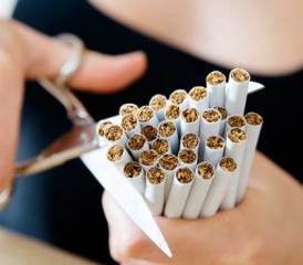 Cutting up cigarettes and quitting