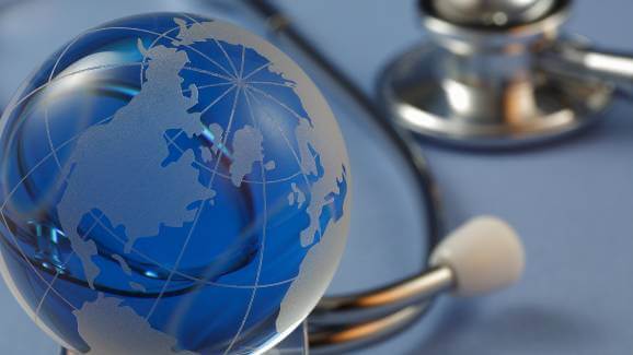 Globe and stethoscope