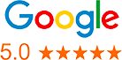 Google logo with five stars underneath.