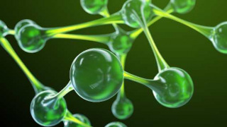 Illustration of green molecules