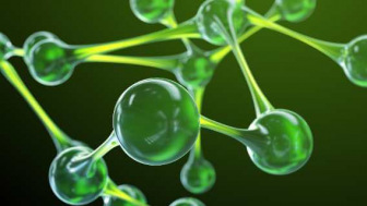 Illustration of green particles