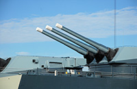 Guns on a Naval ship