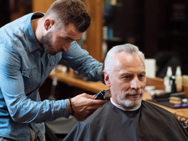 Barber giving a haircut