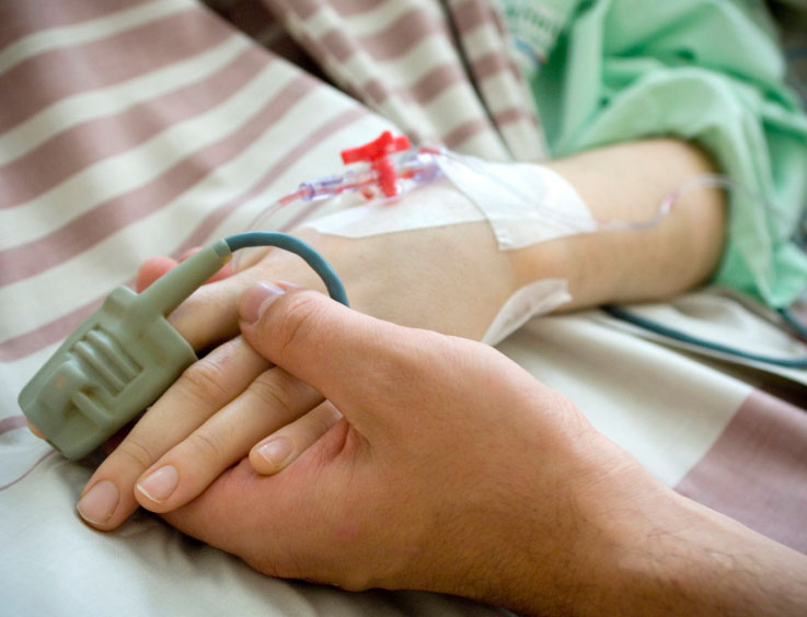 Patient's hands during treatment Patient's hands during treatment