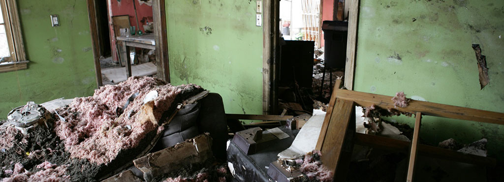 Image of hurricane damage of a home