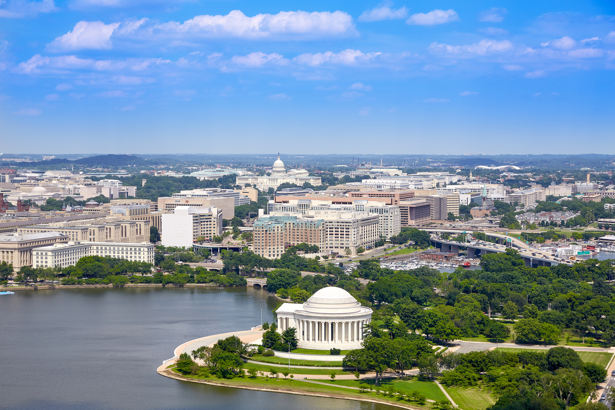 Washington DC aerial view
