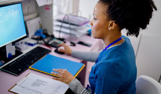 Nurse working at a clinic.