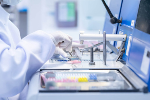 Researcher working in a lab