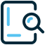magnifying glass on paper icon